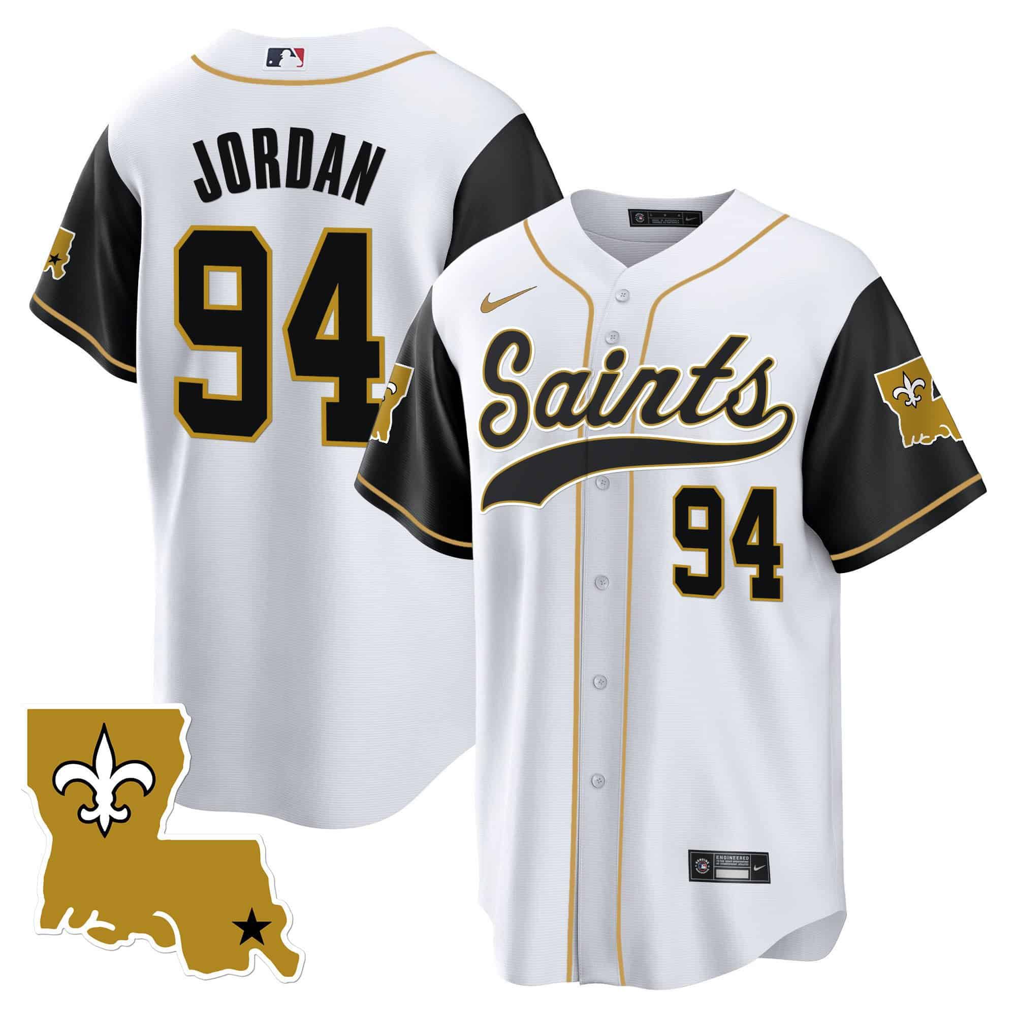 Men New Orleans Saints 94 Jordan White 2024 Nike 1987 Legacy Cool Base NFL Jersey style 2